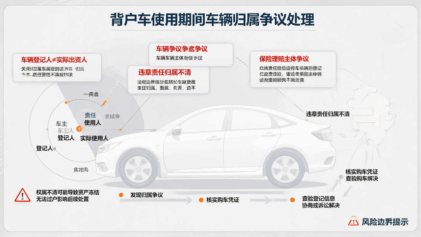 背户车使用期间车辆归属争议处理示意