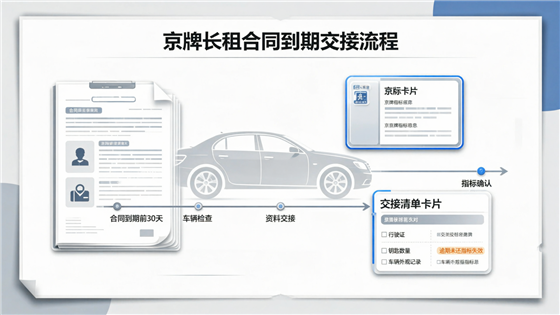 京牌长租合同到期交接流程示意