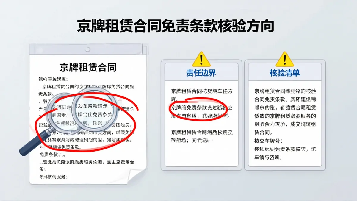 京牌租赁免责条款核验方向示意
